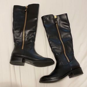 Black leather boots